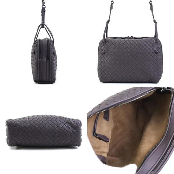 BOTTEGA VENETA Gray Leather Intrecciato Shoulder Bag - Picture 2 of 5